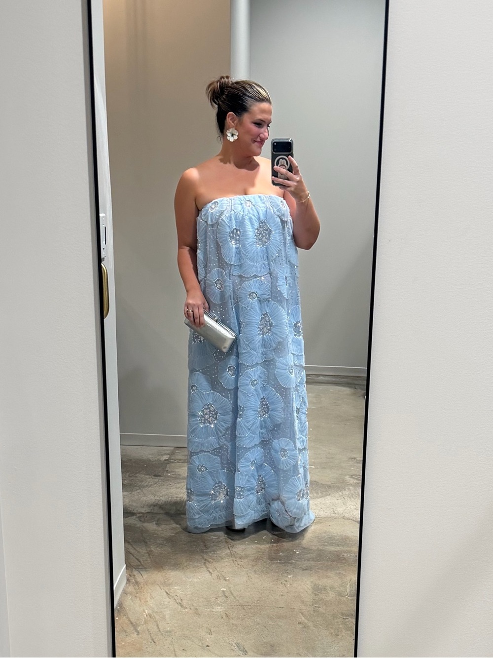 Helsi Margot Strapless Baby Blue Embellished Gown